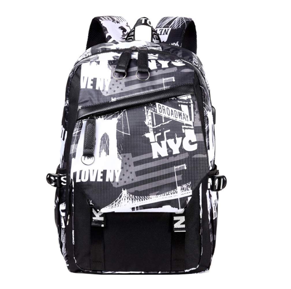 KaixinRoomTeenage Boys School Backpack Travel Clamshell Backpack with USB Port