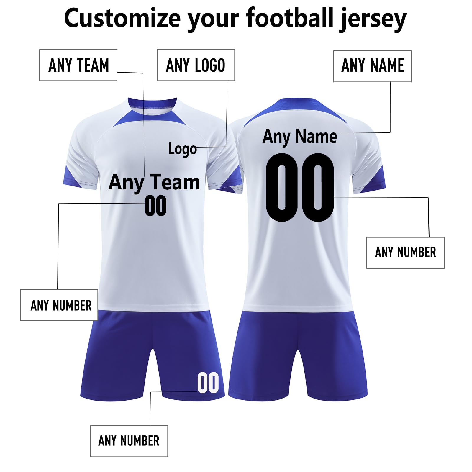 Customized Football Jerseys Tracksuit Training Soccer Jersey T-Shirt Boys Kids Youth Jersey Socks Soccer Shirt Kit Set (Yellow)