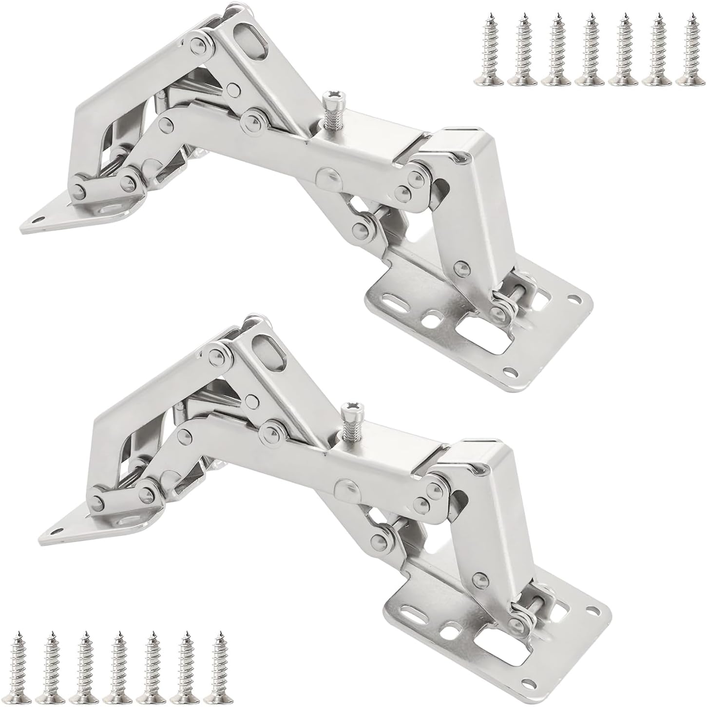 – 2 PCS 130-175 Degree Adjustable Cabinet Hinges, Hydraulic, No Noise, Soft Close Cabinet Hinges with Screws, for Cabinet, Cupboards, Wardrobe