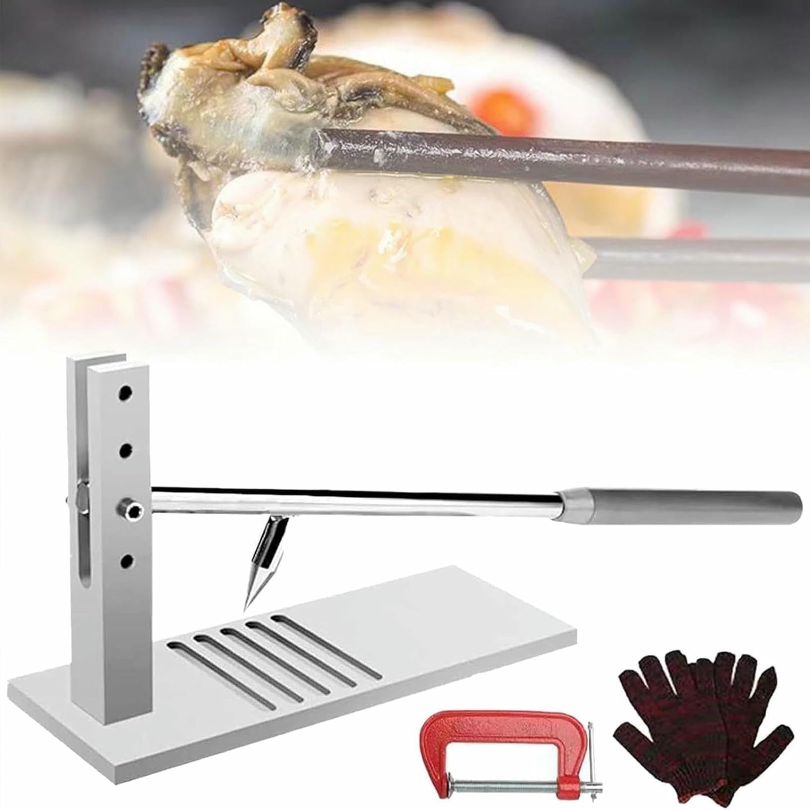 Herramienta manual de abridor de ostras, eficiente desmenuzador de mariscos para una fácil apertura de ostras, almejas y abulón, perfecto para uso doméstico y profesional
