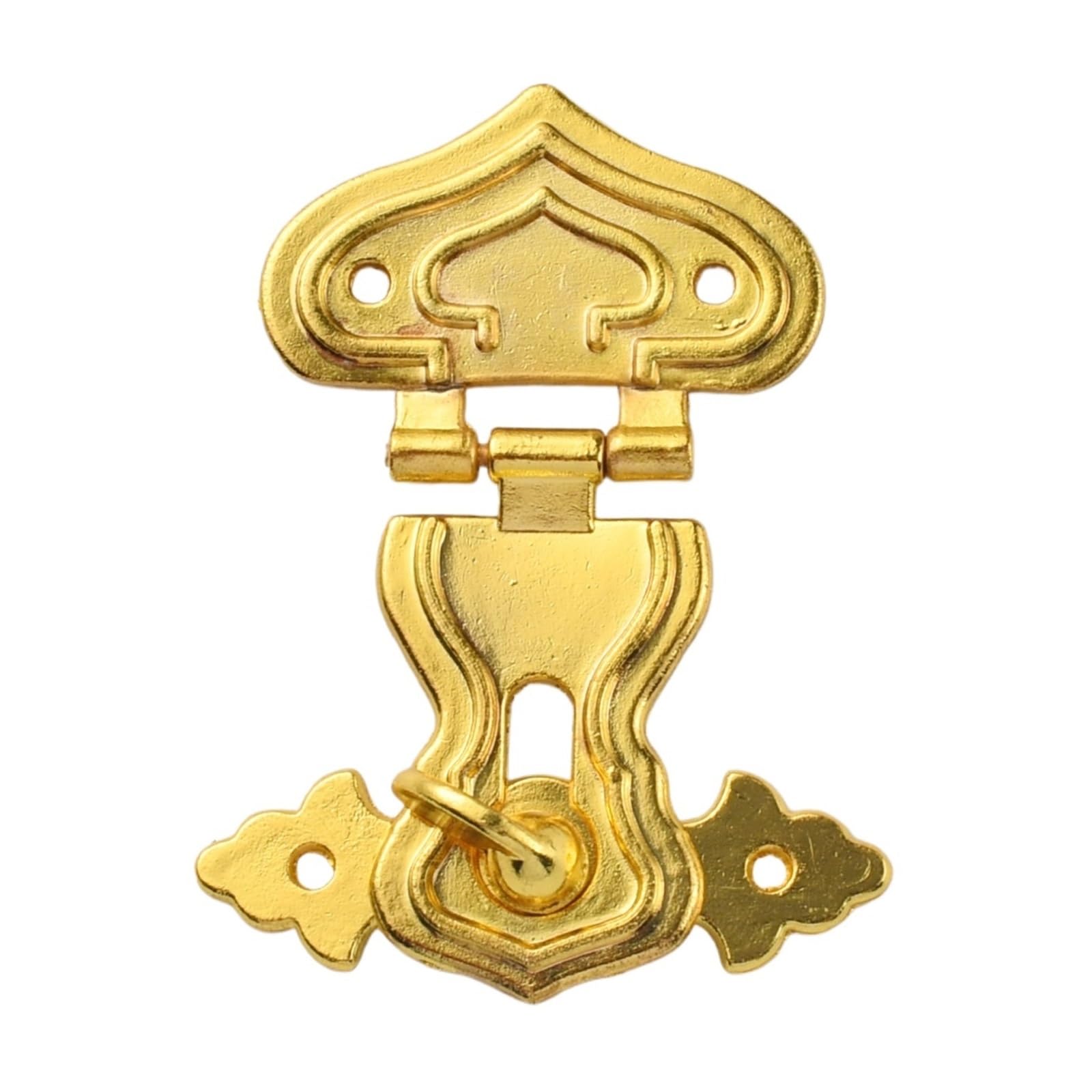 Zyagh One Color 10Pcs Antique-Style Snap Fastener Alloy Gourd Retro Wooden Box Hidden Compartment Hinge Buckle Bag Lock(Golden)
