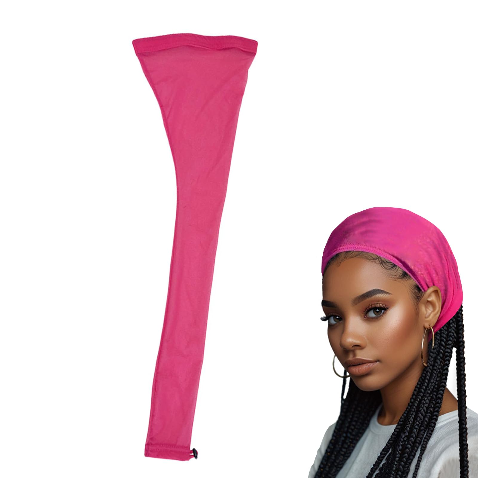 Hair Weave Sleeve for Locs with Drawstring and Elastic Band, Reusable Breathable Loc Cover for Dreadlocks Women, 1 Pack (PINK)