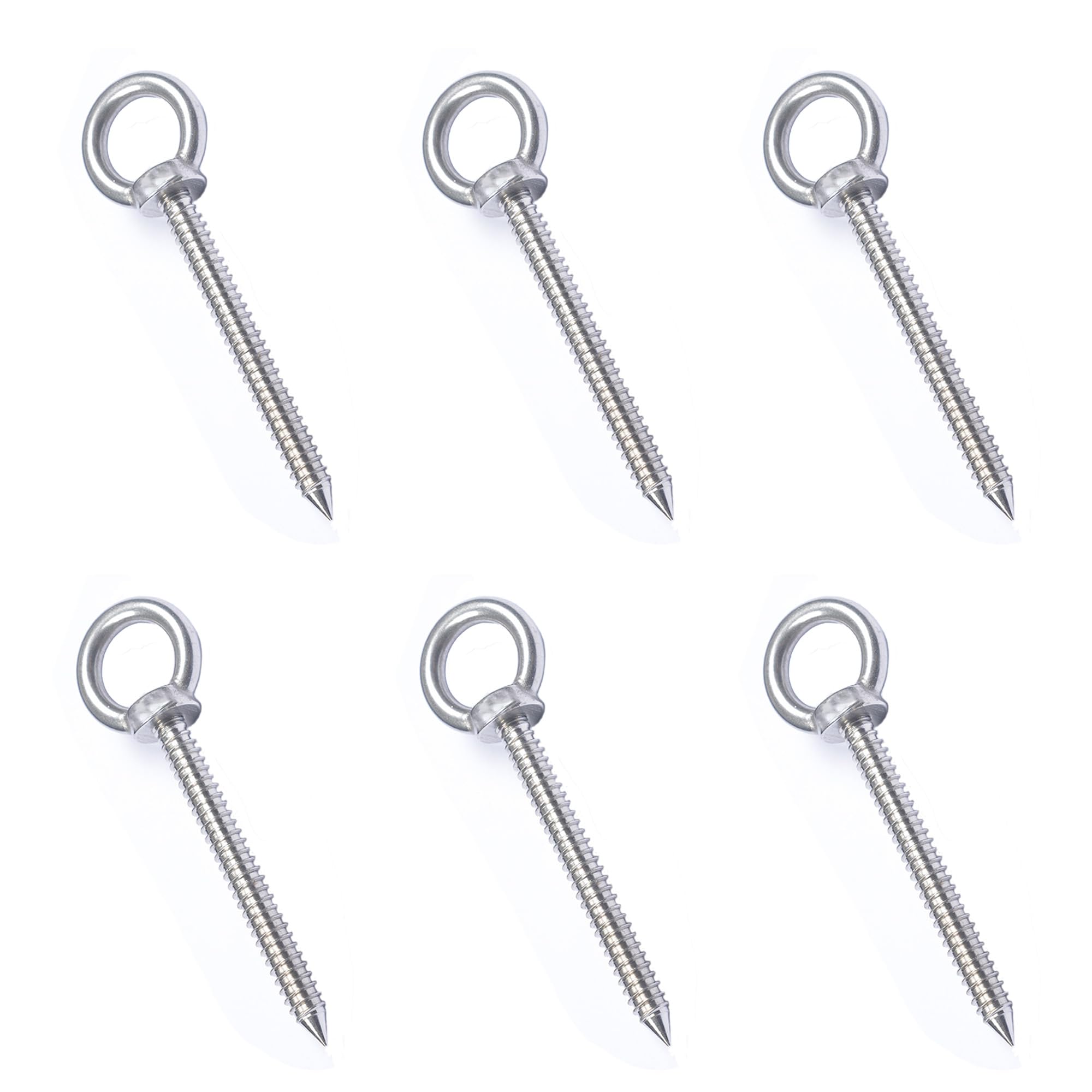 6 pezzi Ganci Ad Occhiello m10 Resistenti Da 14 Cm, Bulloni a Occhiello In Acciaio Inossidabile, Viti Ad Occhiello Autofilettanti, Robusto e Facile Da Installare, Per Yoga, Sdraio, Vaso