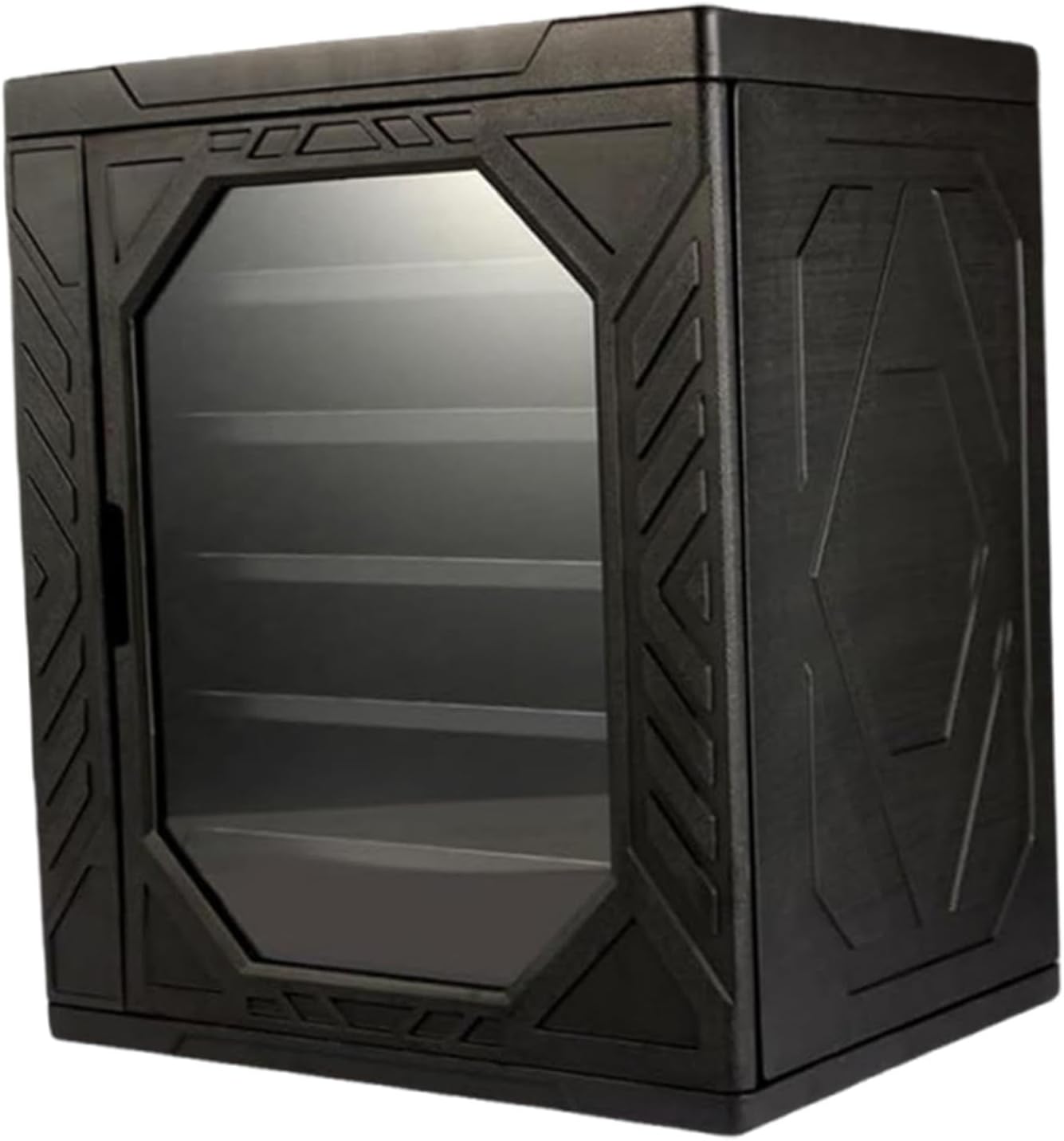 DYNWAVE Miniatures Storage Case Transport Box Handheld Collectible Action Figure Portable Clear View Sturdy Black Figure Model Holder