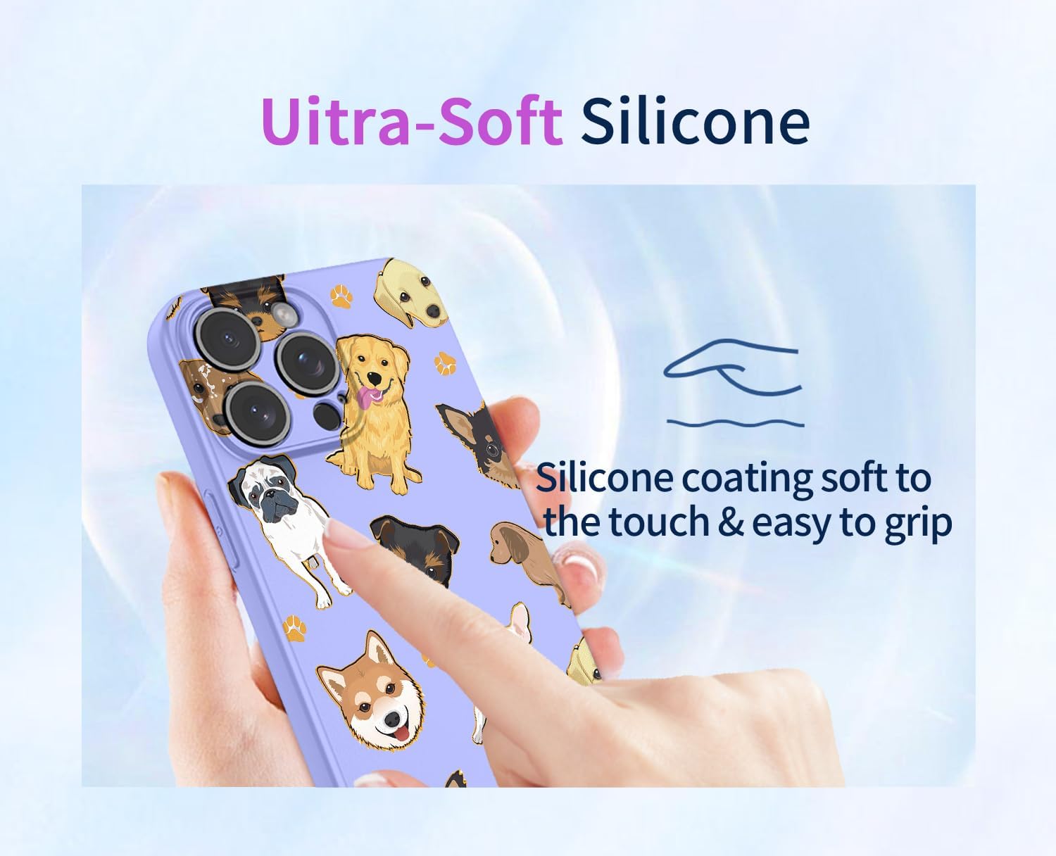 Phone Case for Galaxy S21 FE Case, Samsung S21 fe SM-G990U Case Cute Dog Pattern Design Slim Protective Soft TPU Bumper Phone Cover for Samsung Galaxy S21 FE Purple Dog - Image 6