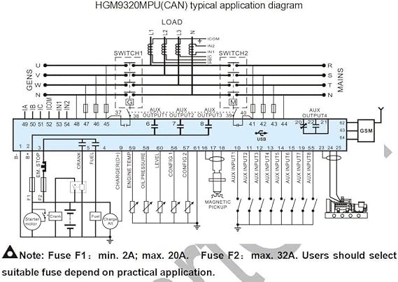 HGM9320CAN Generator controller, Schedule function, real-time clock, event logs, AMF