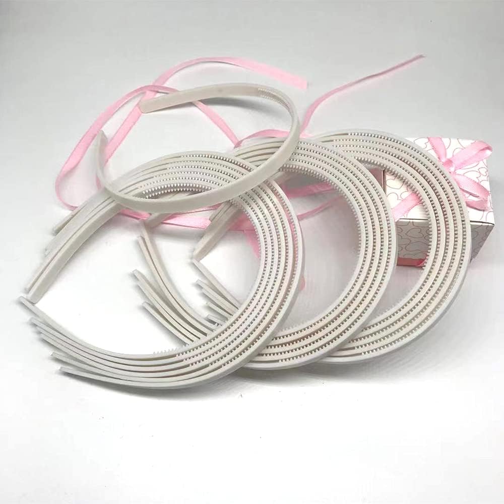 20 Pieces Plastic Plain Headband Thin Hairbands with Teeth Comb DIY Hair Accessories White Hair Band Hoop for Womenand Girls 10mm - Image 5
