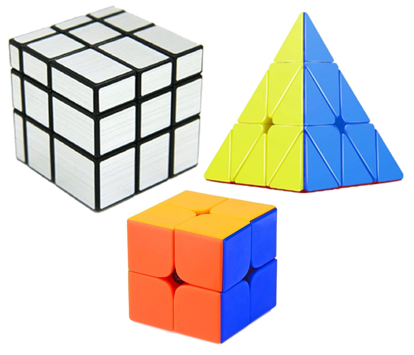 Jo Baby Cube Combo Set of 2X2, Silver Mirror, Pyraminx High Speed Stickerless Magic Cube Puzzle (CUBE-2SP) (B0B4YDWWB7) Amazon Price History, Amazon Price Tracker