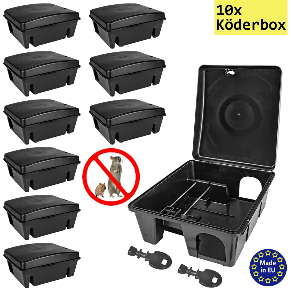 10x Scatola per esche Trappola per topi Bait Station Rat Sicuro per i Bambini Animaletti Interno Esterno Petigi