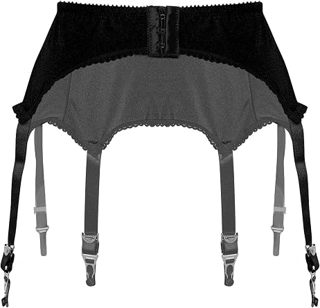 Women's Mesh Garter Belt High Waist Suspender Belt with Six Metal Clips for Womens Stockings/Lingerie
