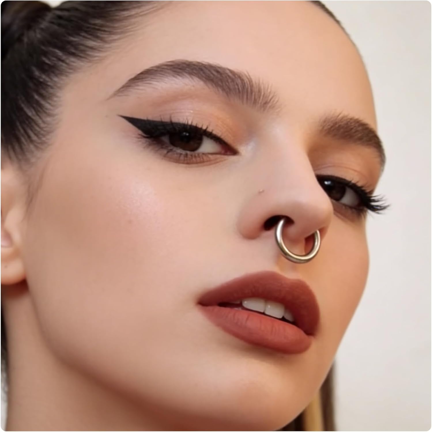 20G-2G ASTM F136 Titanium Septum Nose Rings Hoops Hinged Clicker Segment Septum Lip Nipple Ring Cartilage Tragus Helix Sleeper Earrings Piercing Jewelry for Women Men 6mm-19mm