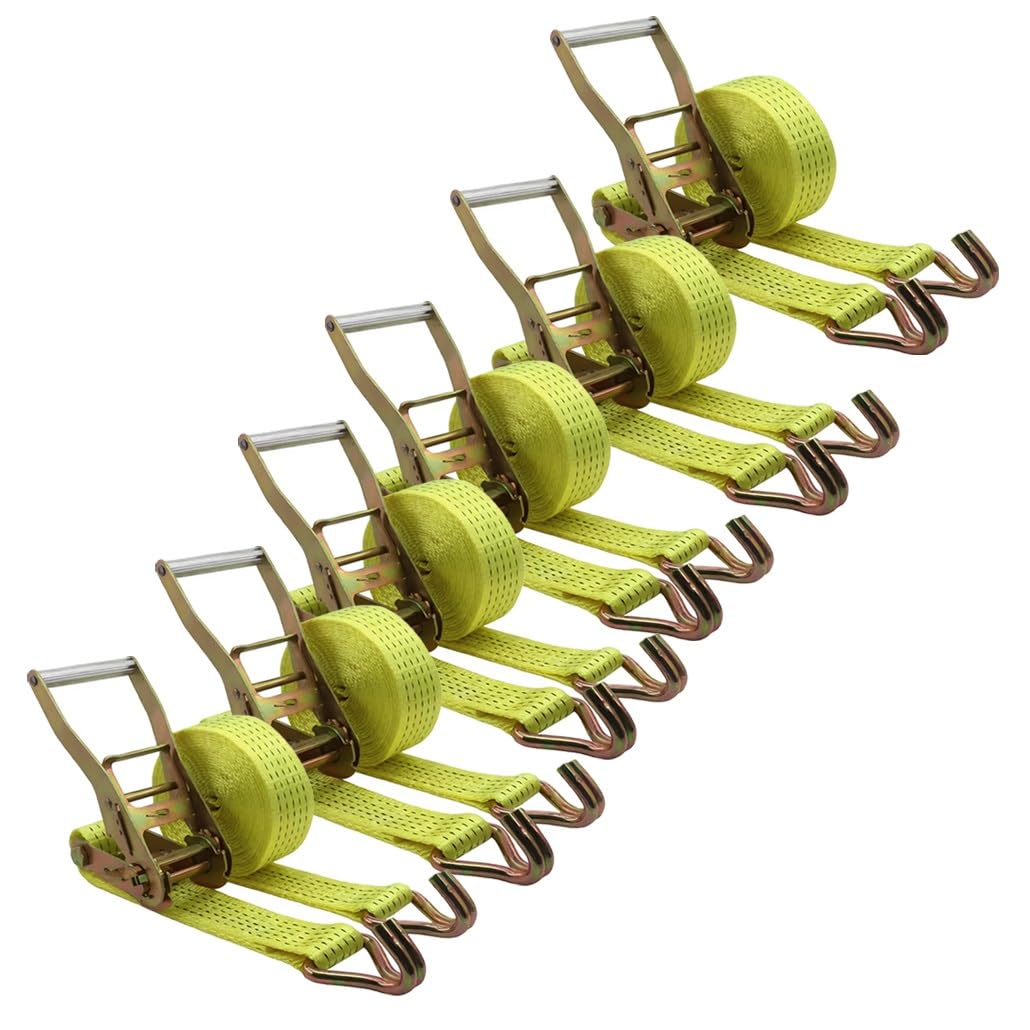 Correas de trinquete con Gancho de Alambre, Correas de Carga for remolques de Plataforma, Camiones, Motocicletas, electrodomésticos móviles(6sets,5m/16.4Ft)