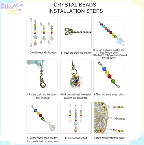 Miniatura 5 de Eimilaly Adornos colgantes de cristal con mandala atrapasueños para adultos kit de campanillas de viento de arte de diamante para habitación jardín