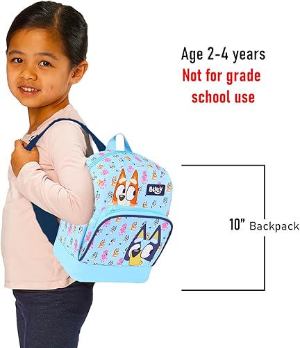 Miniatura 6 de Bluey Paquete de mini mochila Mochila de lona de 10 pulgadas con bolsillo frontal y botella de agua Juego de mochila Bluey y Bingo para niños