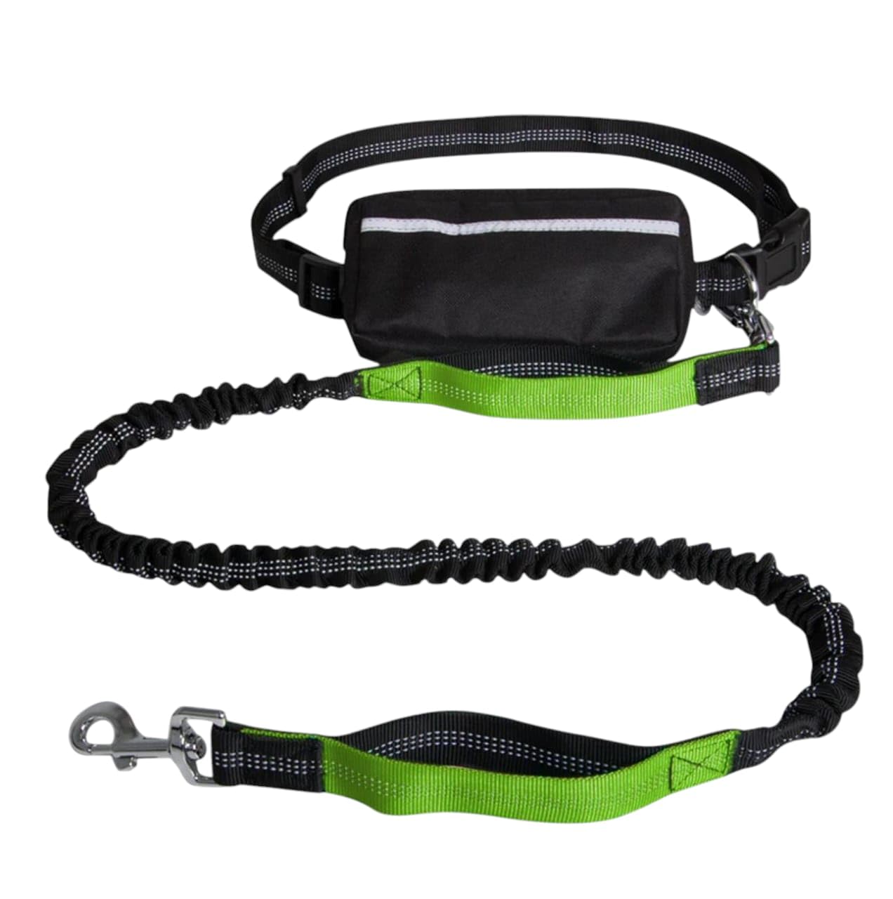 Hands-Free Dog Leash with Pouch, Dog Training Leads with Adjustable Waist Belt, Reflective Bungee Dog Lead