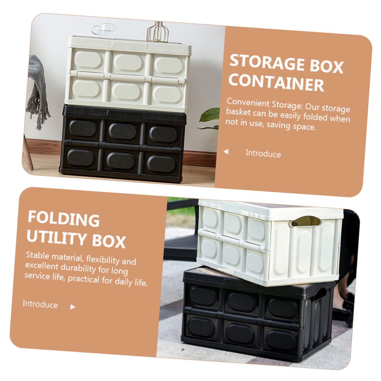 Cabilock Contenedor Plegable de Almacenamiento Tapa para Ropa y Juguetes Caja de Plástico Gran Capacidad Organizador Multifuncional para Camping Uso y