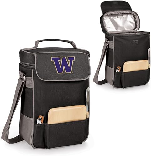 Miniatura 26 de PICNIC TIME NCAA Duet - Bolsa aislante para vino y queso Negro con detalles grises.,2-Negro con detalles grises.