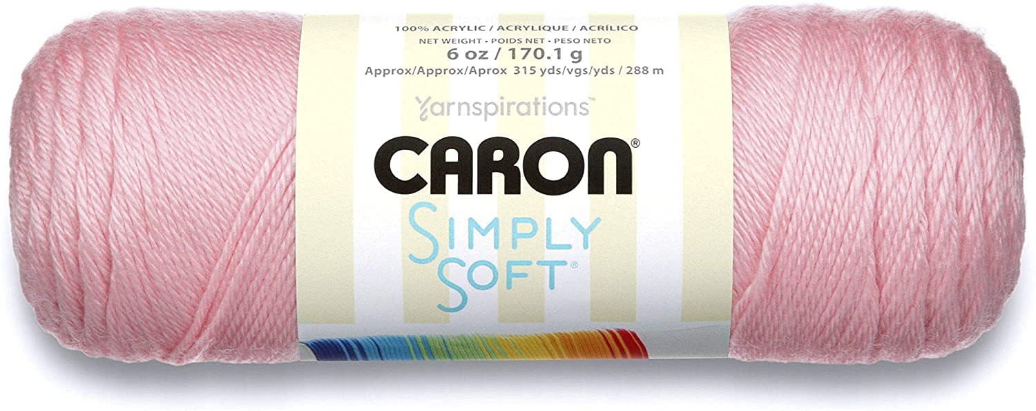 Caron Simply Soft Acrylic Aran Knitting Wool Yarn 170g - 9719 Soft Pink