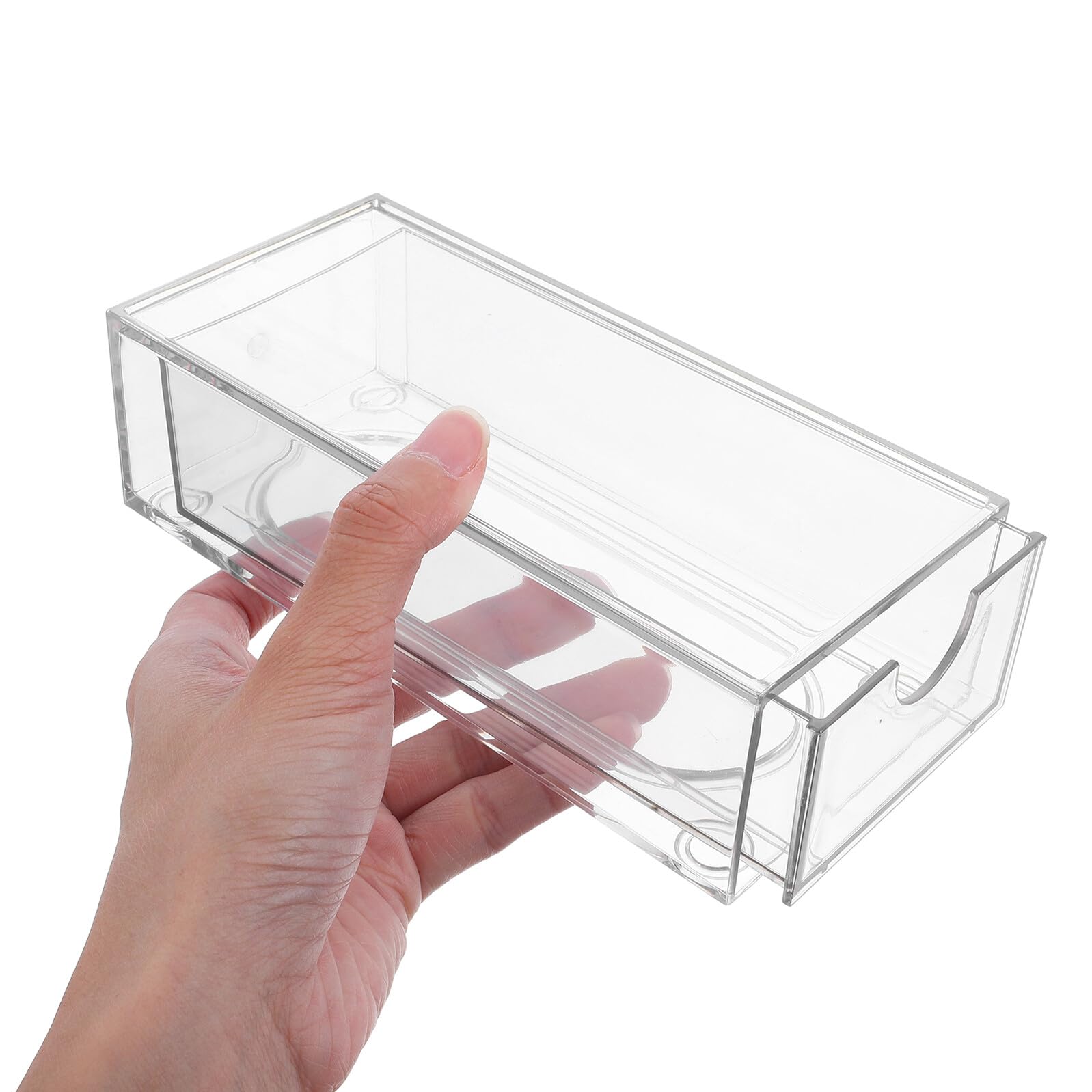 Anneome Contenitore per Accessori Chioma Trasparente 4 Cassetti, 4 Pezzi | Impilabile, Plastico Facile da Pulire, per Bagno e Ufficio, Formato Piccolo Salvaspazio