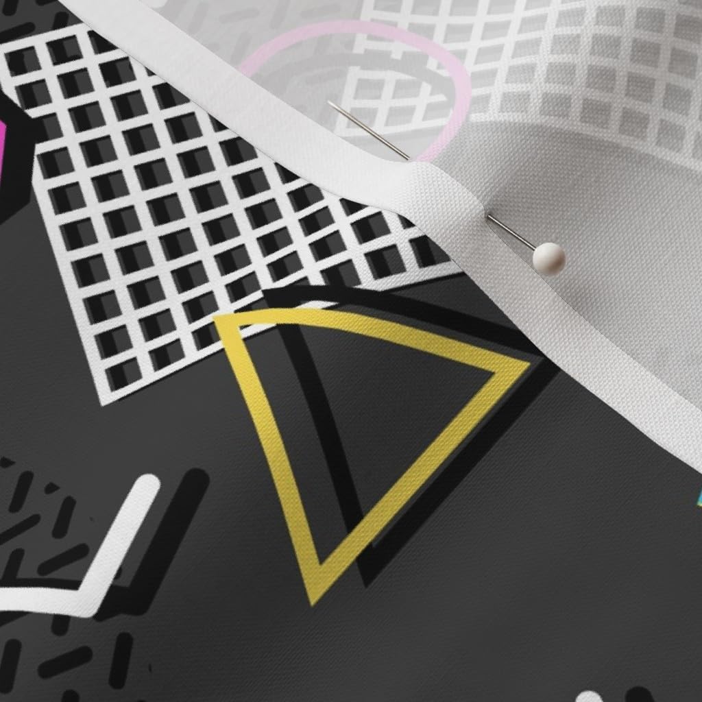 Spoonflower Fabric - Memphis Style Geometric Abstract 1990S 1980S Shapes Funky Retro Printed on Petal Signature Cotton Fabric Fat Quarter - Sewing Quilting Apparel Crafts Decor