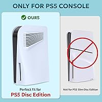 Vista 2 de Plates for Disc Edition, Faceplate with Cooling Vents, Anti-Scratch Dustproof Protective Cover Plates for PS5 Disc Edition (White)