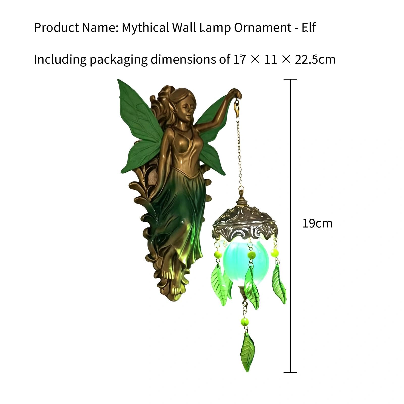 Elfenfigur Wandlampe,Engel Statue mit LED Hängelaterne,Meerjungfrau Wandleuchte Deko,Feen Wanddekoration für Wohnzimmer Schlafzimmer Flur Eingangsbereich Büro,Geschenkidee für Frauen(Stil 1)