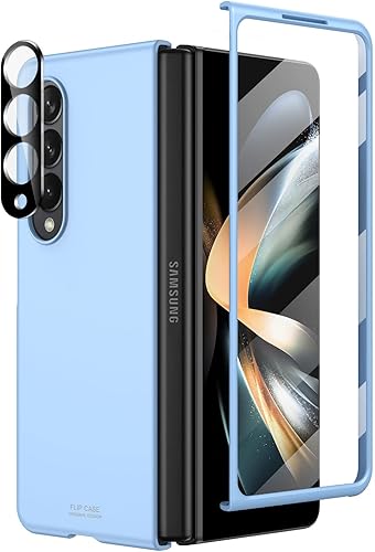 CENMASO - Funda para Samsung Galaxy Z Fold 4 (2022), protector de pantalla plegable 4, protector de lente de cámara, ultrafina y ligera, de