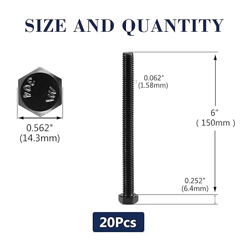 Miniatura 42 de Tornillo de cabeza hexagonal de 5/16-18 x 1/2 pulgadas, tuercas, arandelas planas y de bloqueo, 20 piezas de acero inoxidable 18-8 (304), totalmente