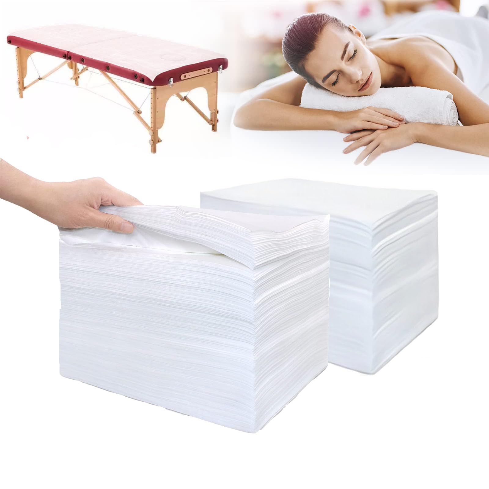200 sábanas desechables para mesa de masaje de 31.5 x 71 pulgadas, fundas de cama de tela no tejida para máxima higiene y comodidad en tratamientos de masaje, tatuajes y spa, sábanas transpirables y