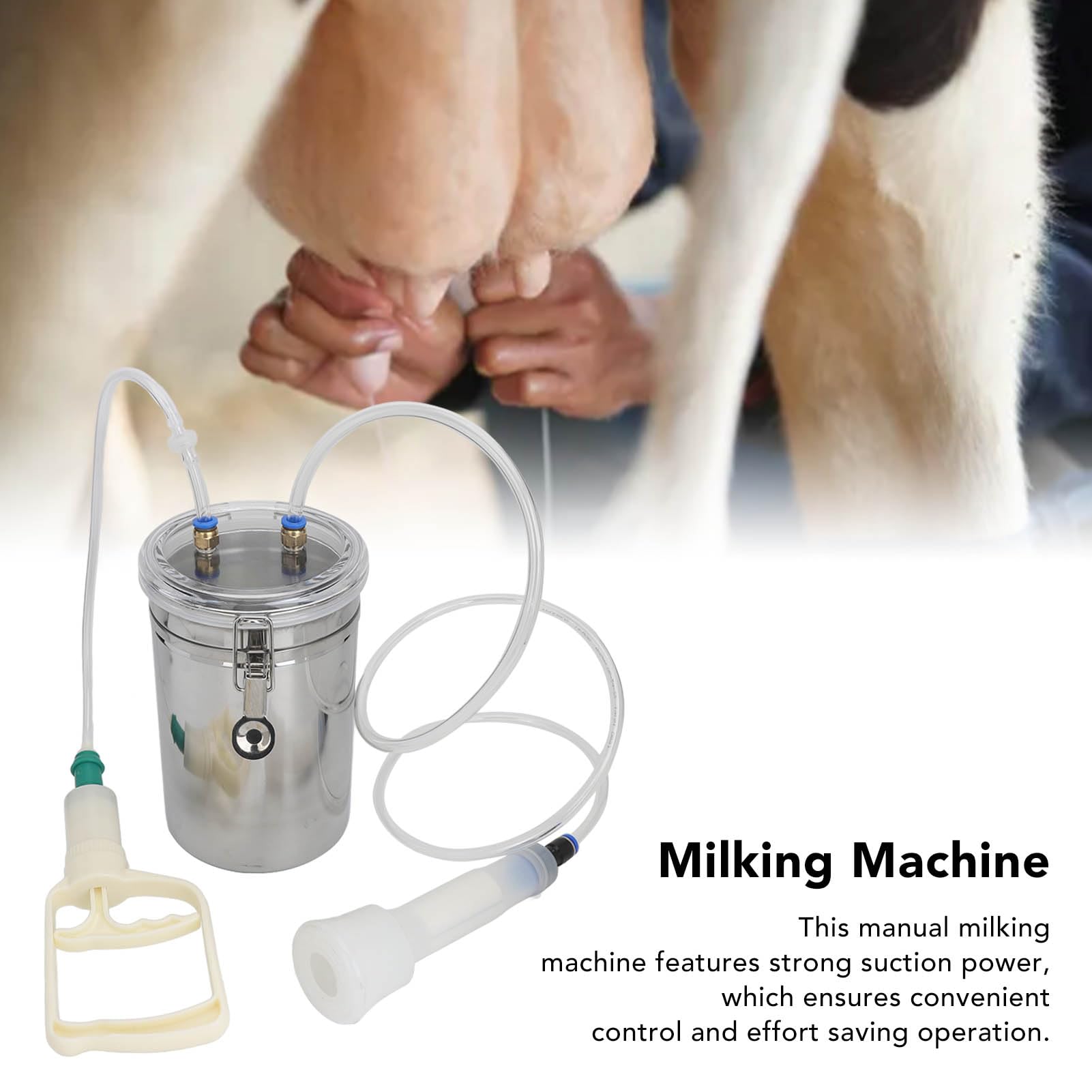 Portable 2L Handmatige Geitenmelkmachine - Handmatige Vacuümpomp - Voor