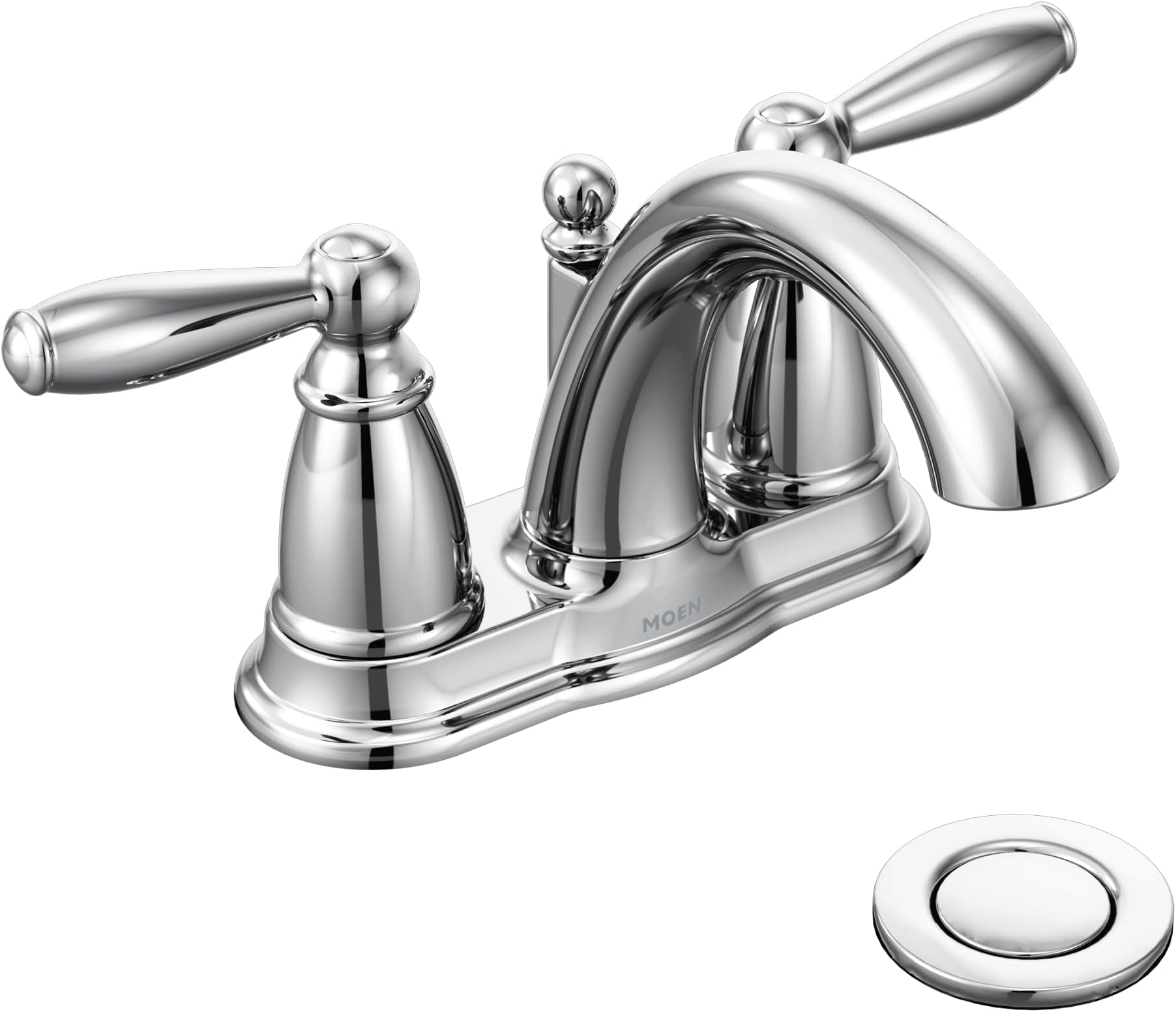 Moen Chateau Chrome Two-Handle Low Arc Bathroom Faucet, Valve Included ...