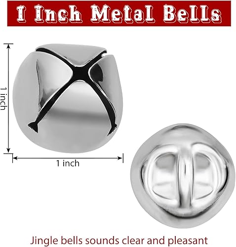 Miniatura 10 de Cascabeles para manualidades, cascabeles grandes de 1 pulgada a granel, 50 campanas de Navidad para manualidades, festivales, hogar, corona,