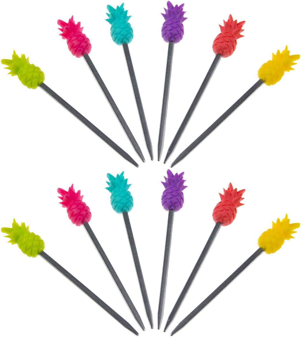 12pc Set Nod Pineapple Party Picks For Tiki Bar Appetizers Hawaiian Theme Luau Parties