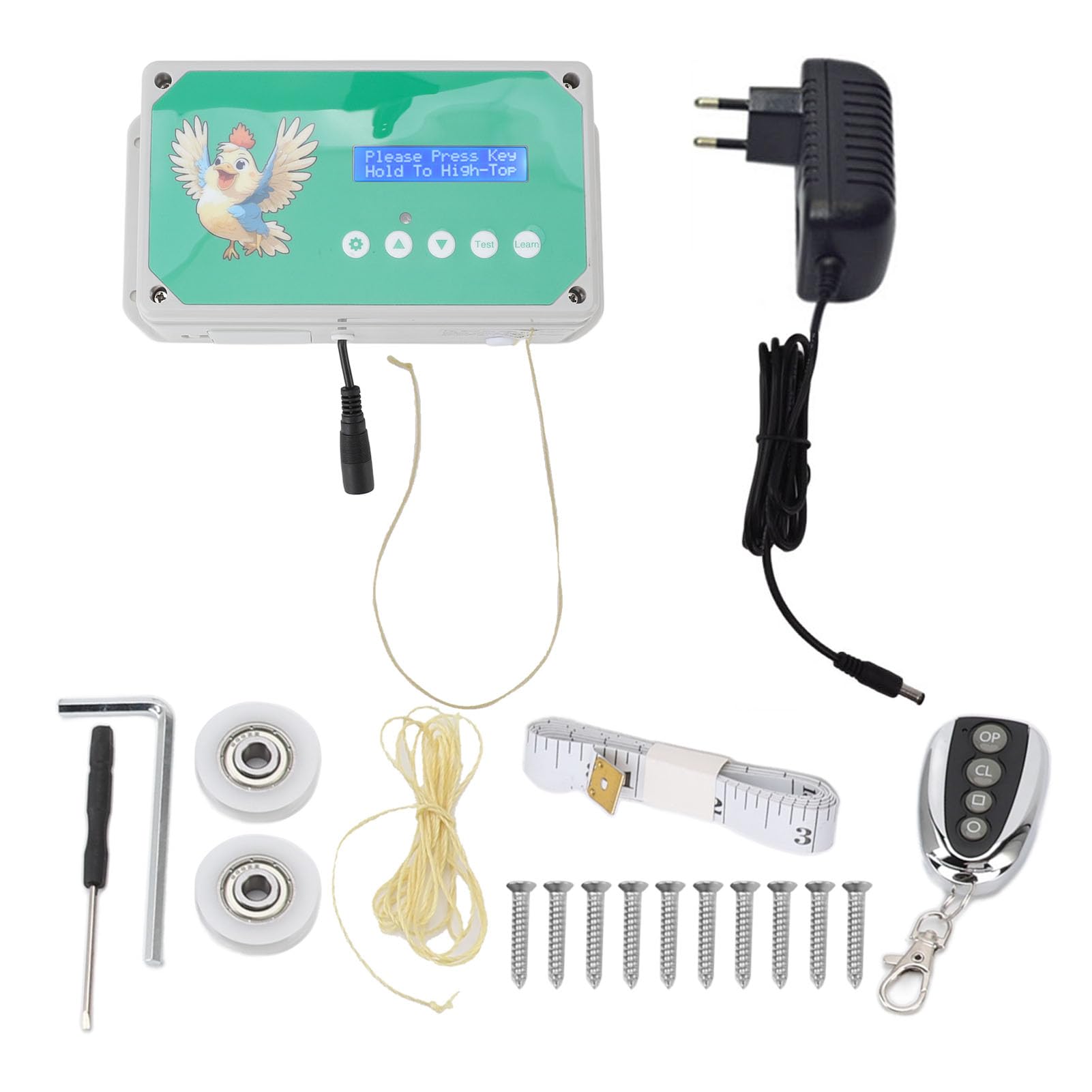Automatischer Geflügelhaustüröffner mit Timer, LED-Display, EU-Stecker