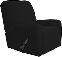 Vista 1 de Easy-Going - Funda elástica para sofá reclinable, 4 piezas, protector de muebles, sofá suave con parte inferior elástica, tela jacquard con Negro