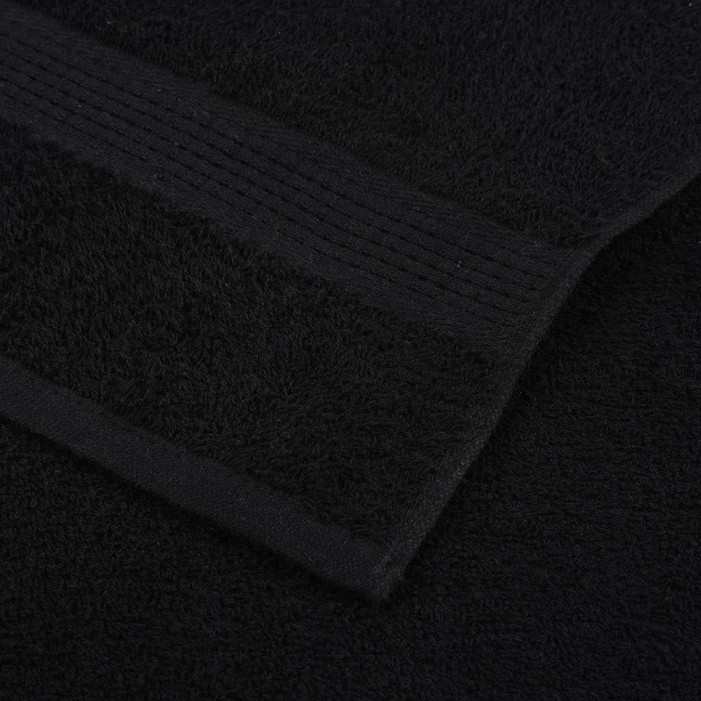 vidaXL Serviettes FROGN 10 pcs Noir 100x200 cm 360 g/m² 100% Coton, Serviette de Plage, Serviette d'invité, Grande Serviette de Plage, Serviette de Bain