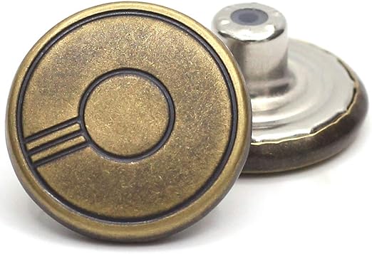 12 Sets Brass Jean Tack Buttons Replacement No Sew Metal Buttons