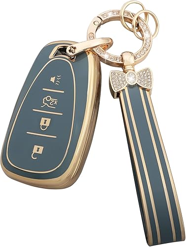 LECART Funda protectora azul para llavero de TPU con llavero brillante, Azul