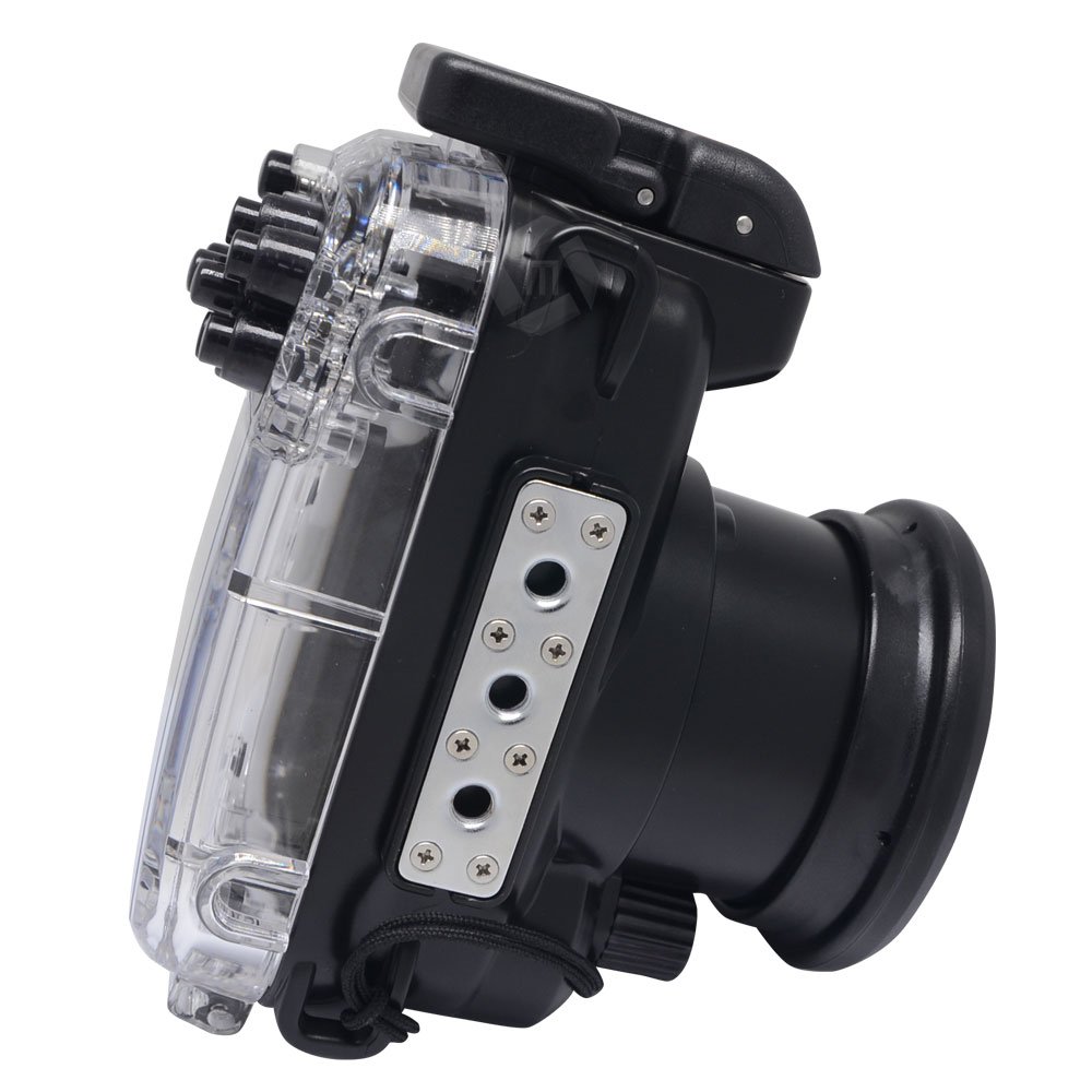40M / 130ft wasserdicht Kamera Gehäuse Tauchen Unterwassergehäuse für RX100 IV RX100 M4 mit Stativanschluss aus präzise Alarm und 1/4 Buzzer Anlagen
