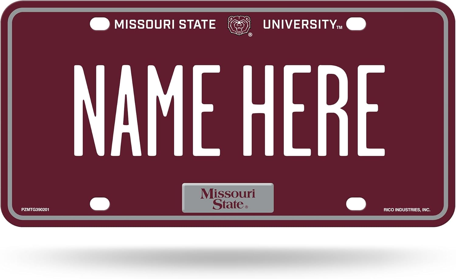 Rico Industries NCAA Teams Standard/Primary Personalized Metal Auto Tag 8.5" x 11" - Great for Truck/Car/SUV - Gift for Men, Women, & Fans