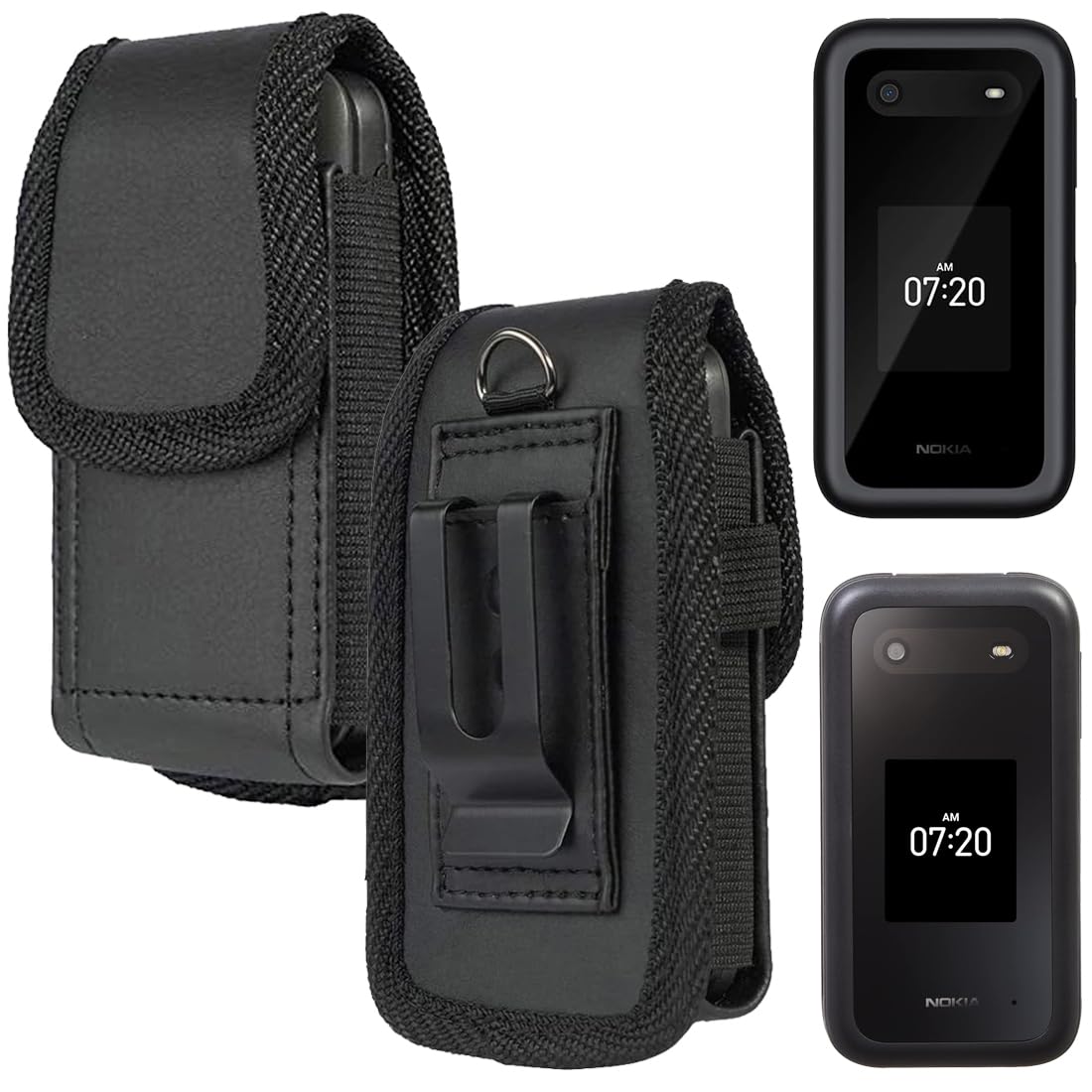Amazon.com: Ranyi for Nokia 2760 & 2780 Flip Case, Nokia 2660 2720 V & 139 Flip  Phone Case, Black Elastic Vegan Leather Wallet Pouch Holster with Belt Loop  Clip Magnetic Closure Protection
