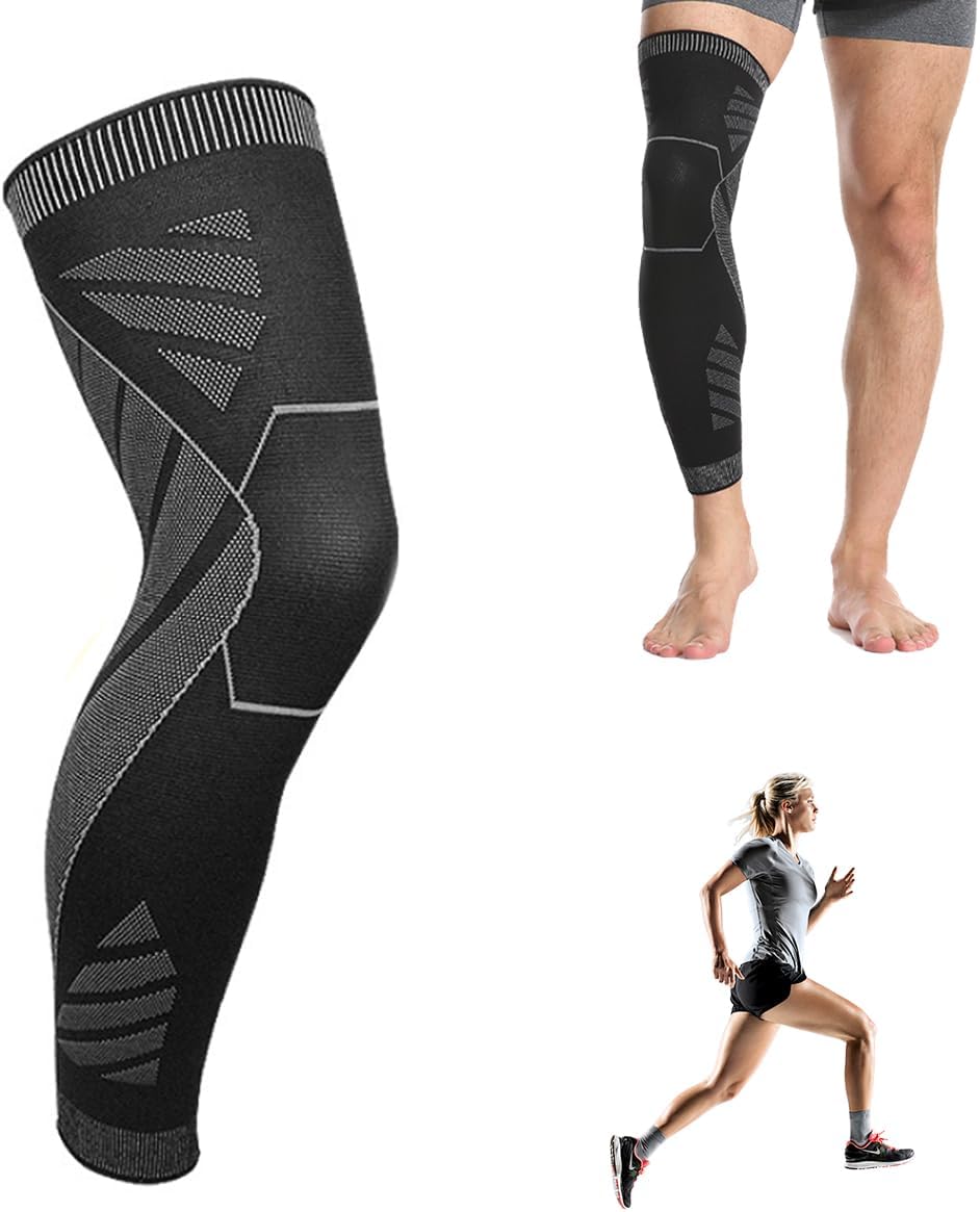 Full Leg Compression,Compression Knee Sleeves,V2 Long Knee Sleeve for Pain Relief, Knee Support for Running