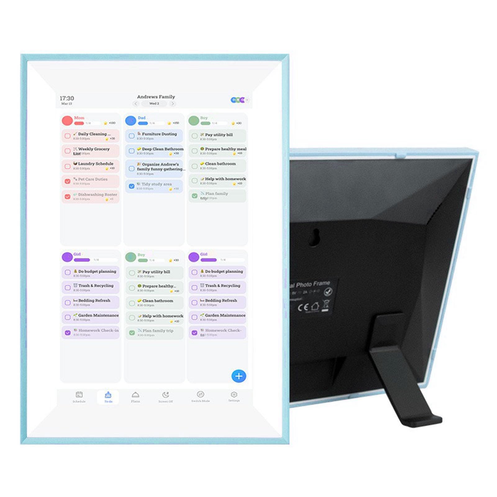 Elprico 10.1 Zoll Digitaler Kalender, Digitale Kalender- und Chore -Diagramm, Intelligentes Touchscreen Interactive Display für Familienpläne, WiFi Smart Family Planner, für Zuhause und