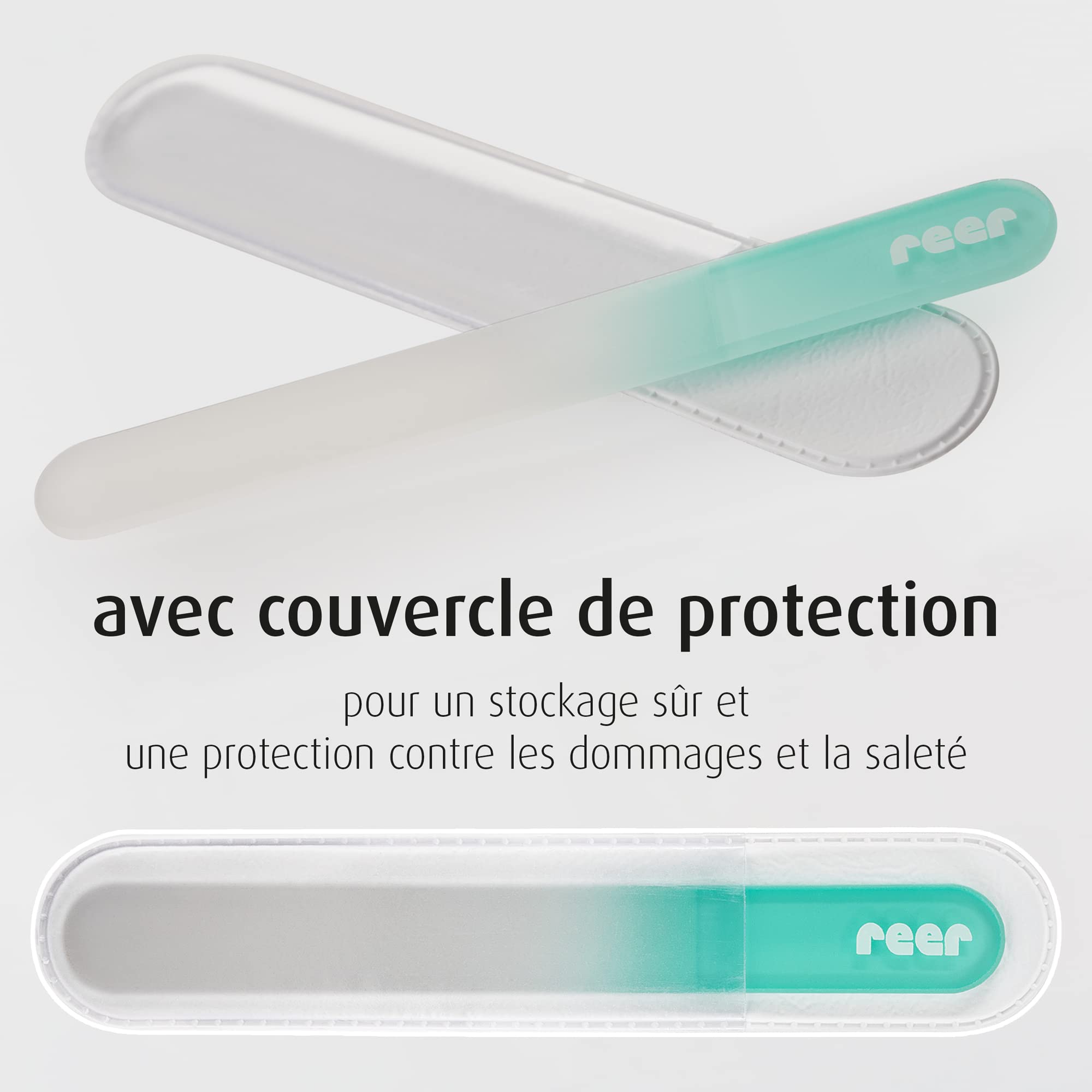 Reer PremiumCare Lime à Ongles en Verre pour Bébé, Blanc