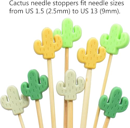 Miniatura 4 de Tapones de aguja de tejer, protectores de punta de aguja de cactus y hojas de Monstera, tapones de puntada, accesorios para tejer, 16 uds