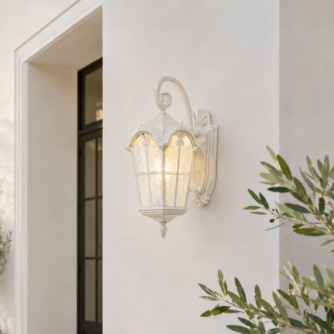 Whispering Homes Lumiere Outdoor Wall Light Down - White-image-13