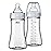 Chicco Duo 9oz. Hybrid Baby Bottle with Invinci-Glass Inside and Plastic Outside | Dishwasher, Bottle Warmer, and Electric Sterilizer Safe | Intui-Latch Nipple | Clear/Grey, 2pk