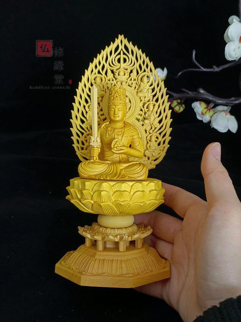 【修縁堂】仏教工芸品 精密彫刻 メッキ 虚空蔵菩薩 虚空蔵 仏像 古美術品 Amazon|修縁堂木彫仏像 虚空蔵菩薩座像 総柘植材 精密彫刻 仏教