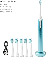 Vista 2 de Soniclean Lux Sonic - Cepillo de dientes para adultos, 6 cabezales de cepillo de dientes, recargable, automático, recambios, aguamarina