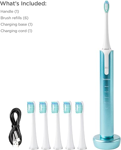 Miniatura 2 de Soniclean Lux Sonic - Cepillo de dientes para adultos, 6 cabezales de cepillo de dientes, recargable, automático, recambios, aguamarina